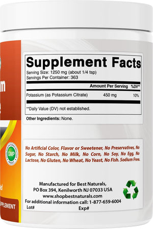 Best Naturals Potassium Citrate Pure Powder 1 Pound