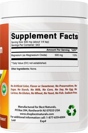 Best Naturals Pure Magnesium Oxide Powder 1 Pound
