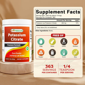 Best Naturals Potassium Citrate Pure Powder 1 Pound