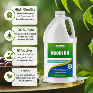 Best Naturals 100% Pure Neem Oil, 100% Cold Pressed and Unrefined - 68 OZ (2000 ML)