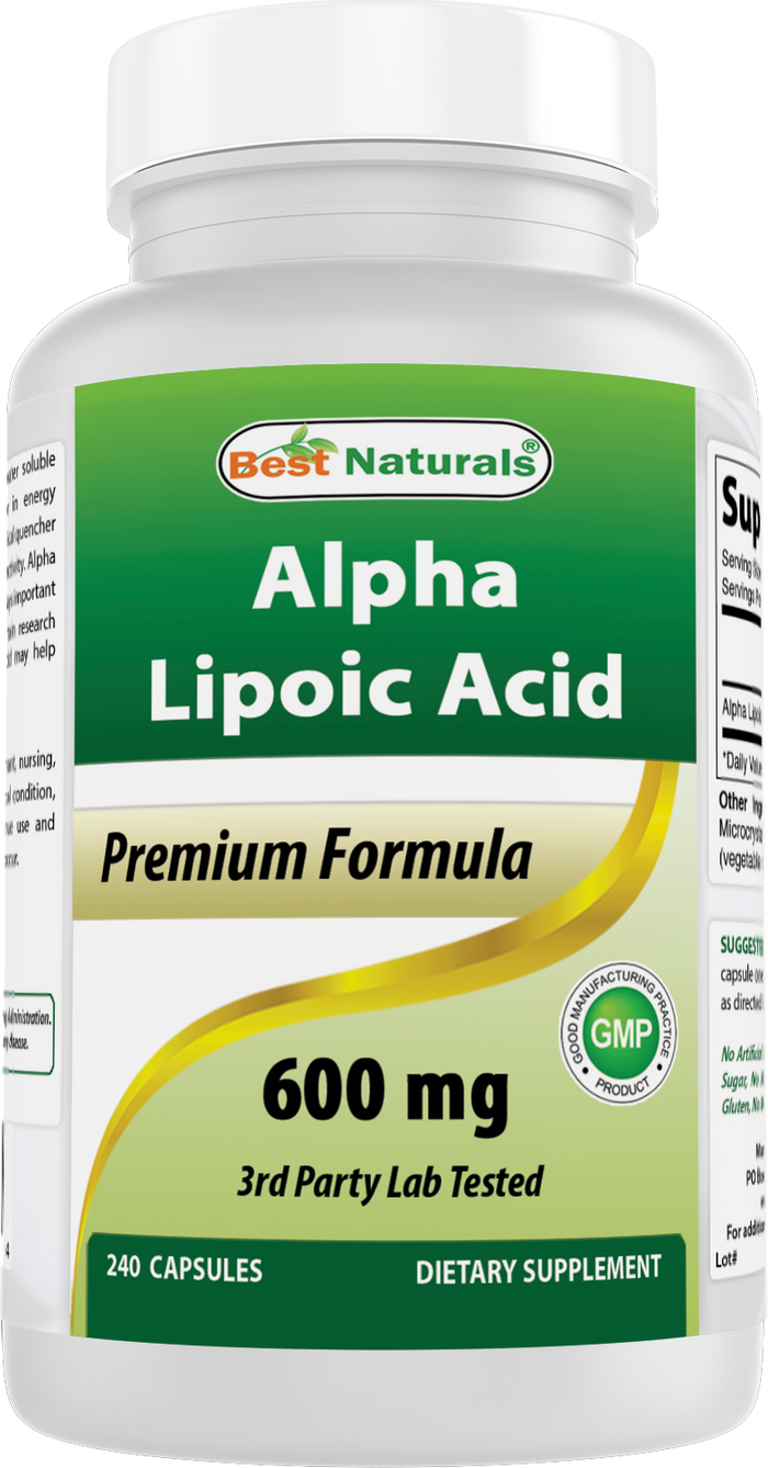 Best Naturals Alpha Lipoic Acid 600 mg 240 Capsules