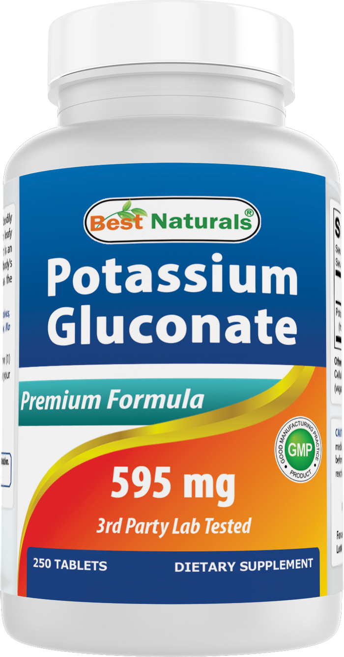 Best Naturals Potassium Gluconate 595 mg 250 Tablets