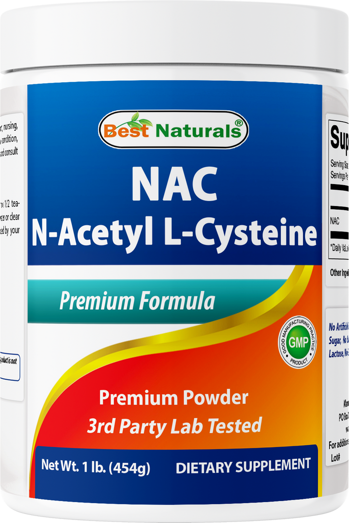 Best Naturals NAC (N-Acetyl L-Cysteine) Premium Pure Powder – 1 LB – Gluten Free.