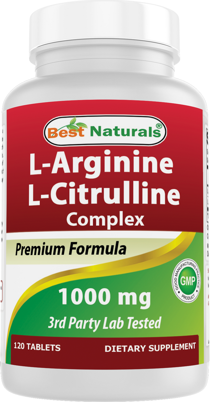 Best Naturals L-Arginine L-Citrulline Complex 1000 mg 120 Tablets