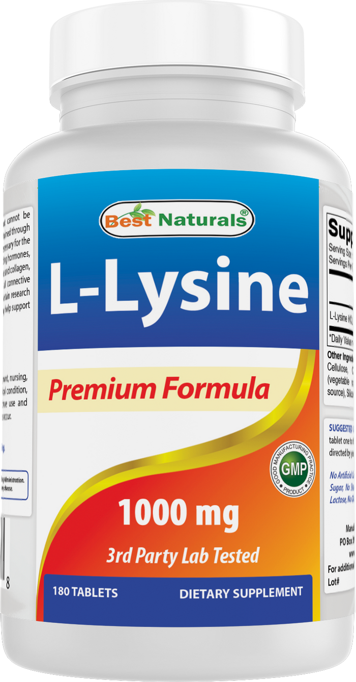 Best Naturals L-Lysine 1000 mg 180 Tablets