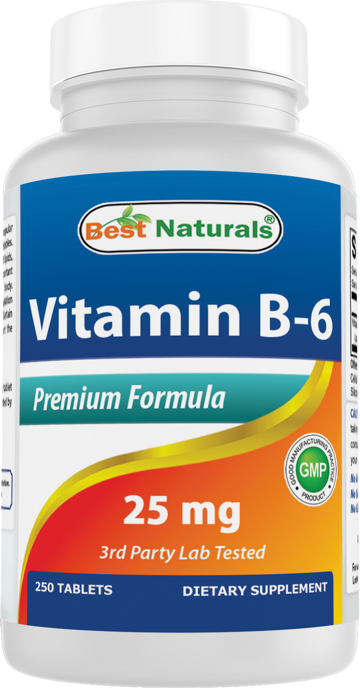 Best Naturals Vitamin B6 Tablet, 100 mg, 250 Count