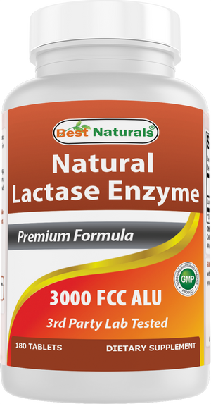 Best Naturals Lactase Enzyme 3000 FCC 180 Tablets