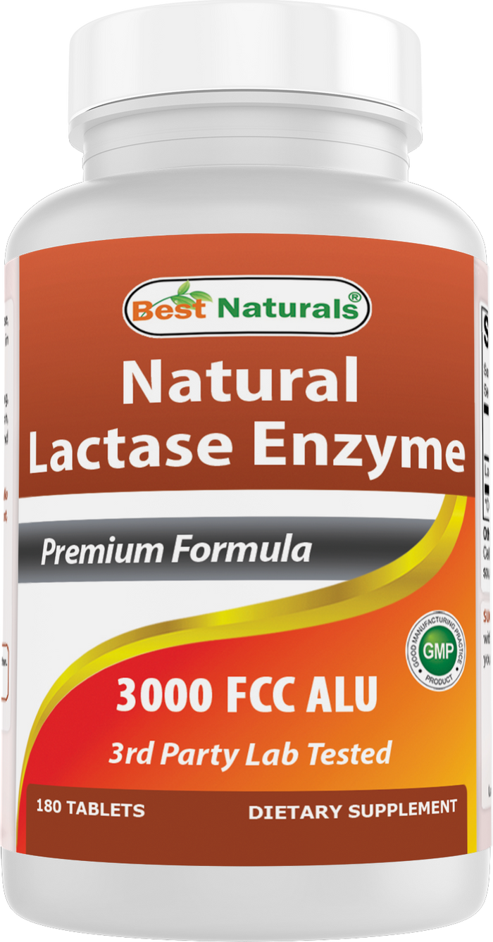 Best Naturals Lactase Enzyme 3000 FCC 180 Tablets