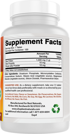 Best Naturals Bee Pollen Complex 120 Tablets