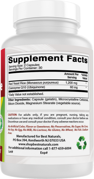Best Naturals Red Yeast Rice with COQ10 60 Capsules