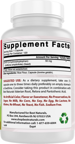 Best Naturals 5-HTP 50 mg 120 Capsules