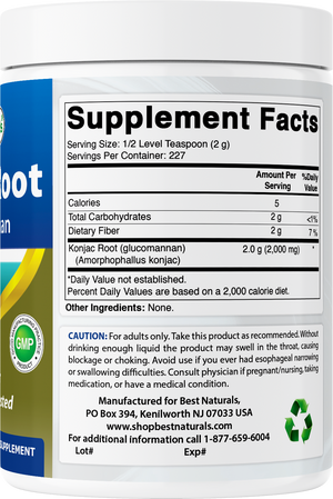 Best Naturals Konjac Root Glucomannan1 Lb Pure Powder