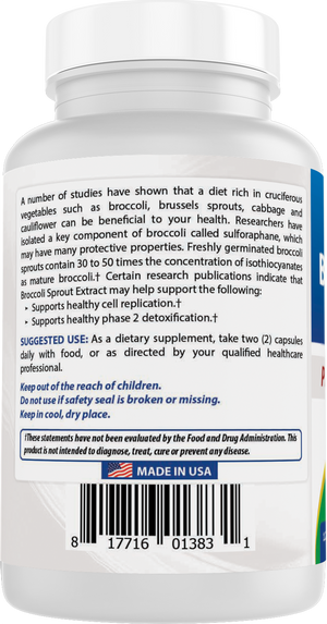 Best Naturals Broccoli Sprout Extract 1000 mg 120 Capsules