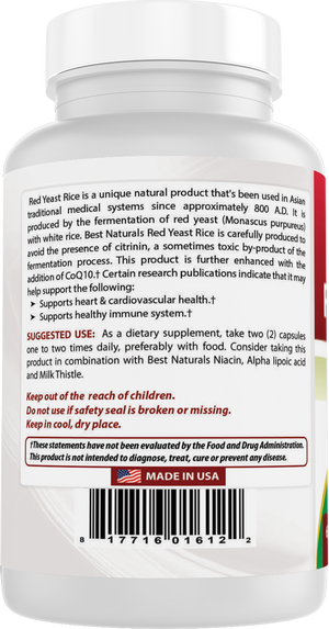 Best Naturals Red Yeast Rice with COQ10 60 Capsules