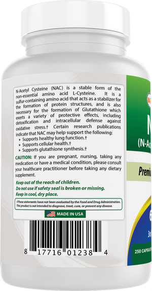 Best Naturals NAC (N-Acetyl L-Cysteine) 600 mg 250 Capsules