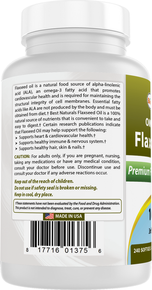 Best Naturals Flaxseed oil 1000 mg 240 Softgels