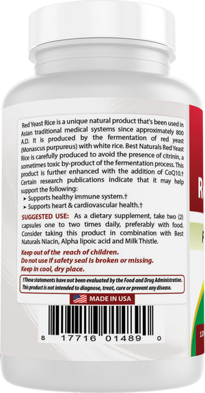 Best Naturals Red Yeast Rice with CoQ10 120 Capsules