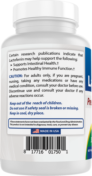 Best Naturals Lactoferrin 250 mg 60 Vegetarian Capsules