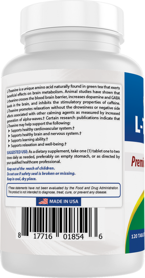 Best Naturals L-Theanine 200 mg 120 Tablets