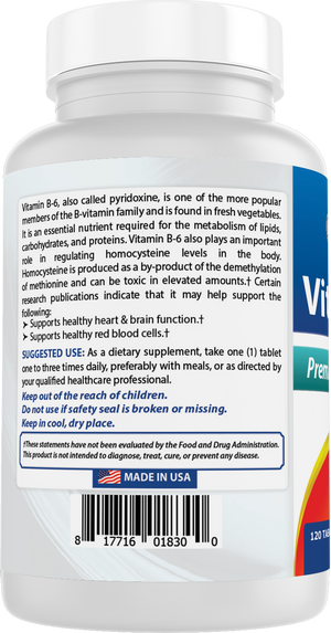 Best Naturals Vitamin B6 200mg for Adults, 120 Tablets