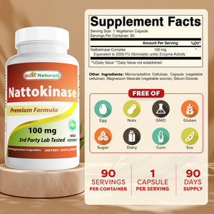 Best Naturals Nattokinase 100 mg 90 Vegetarian Capsules