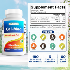 Best Naturals Cal Mag with D3 180 Tablets