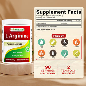 Best Naturals L-Arginine 1 LB Powder