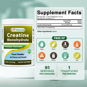 Best Naturals Creatine Monohydrate 1 Lb Powder