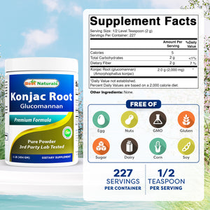 Best Naturals Konjac Root Glucomannan1 Lb Pure Powder