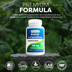 Best Naturals Acetyl L-Carnitine 500 mg 120 Capsules