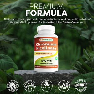 Best Naturals Chromium Picolinate 1000 mcg 240 Tablets