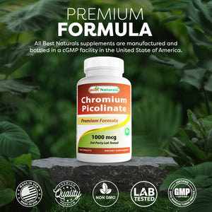 Best Naturals Chromium Picolinate 1000 mcg 240 Tablets