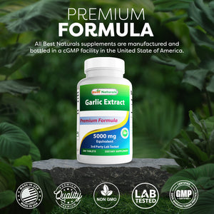 Best Naturals Garlic Extract 5000 mg Equivalent Per Serving- 360 Tablets