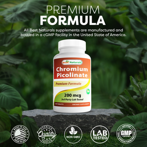 Best Naturals Chromium Picolinate 200 mcg 240 Tablets