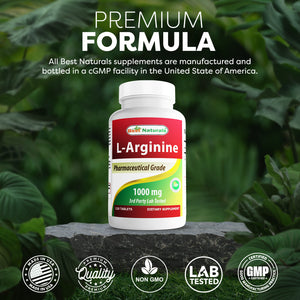 Best Naturals L-Arginine 1000mg 120 Tablets
