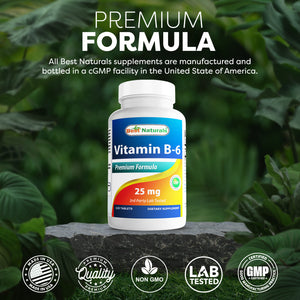 Best Naturals Vitamin B6 25mg 120 Tablets