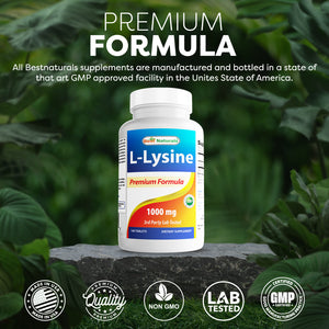 Best Naturals L-Lysine 1000 mg 180 Tablets