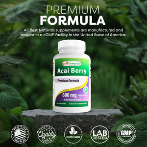 Best Naturals Acai Berry Extract 600 mg 60 Capsuels