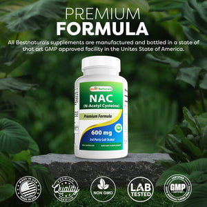 Best Naturals NAC (N-Acetyl L-Cysteine) 600 mg 250 Capsules