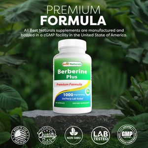 Best Naturals Berberine Plus 1000 mg per serving 60 Capsules