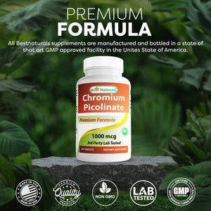 Best Naturals Chromium Picolinate 1000 mcg 120 Tablets