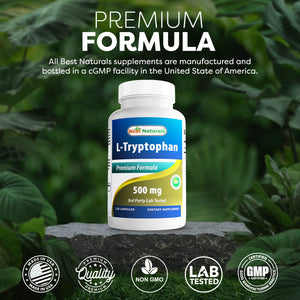 Best Naturals L-Tryptophan 500 mg 120 Capsules