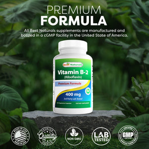 Best Naturals Vitamin B2 400 mg 120 Vegetarian Capsules