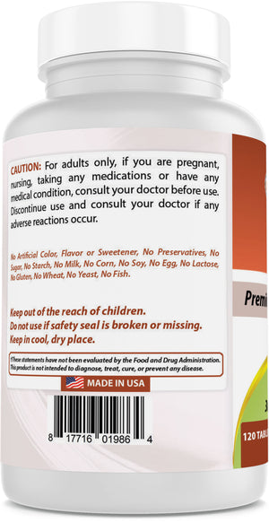 Best Naturals Zinc Sulfate 220 mg 120 Tablets - 3rd Party Lab Tested - Made in The USA - Gluten Free & Non-GMO
