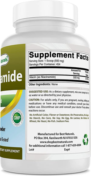 Best Naturals Niacinamide (Vitamin B3) Pure Powder 8 OZ - shopbestnaturals.com