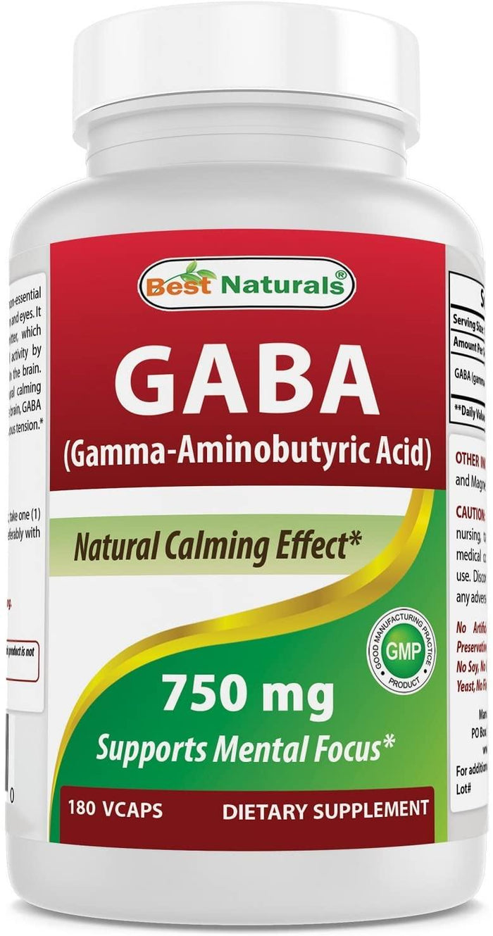 Best Naturals GABA 750mg 180 Vegetarian Capsules