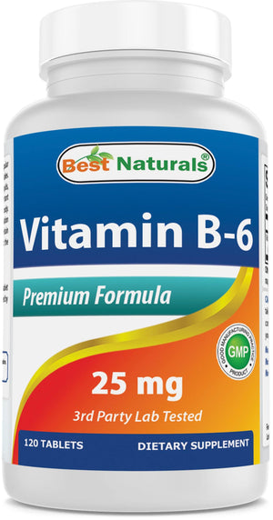Best Naturals Vitamin B6 25mg, 120 Tablets - shopbestnaturals.com
