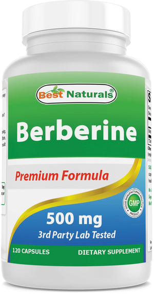 Best Naturals Berberine 500mg 120 Capsules - Supports Immune Function, Cardiovascular & Gastrointestinal Function - shopbestnaturals.com