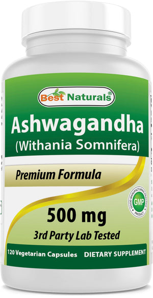 Best Naturals Ashwagandha 500mg 120 Capsules - shopbestnaturals.com