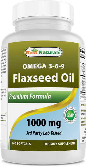 Best Naturals Flaxseed oil 1000 mg 240 Softgels - shopbestnaturals.com